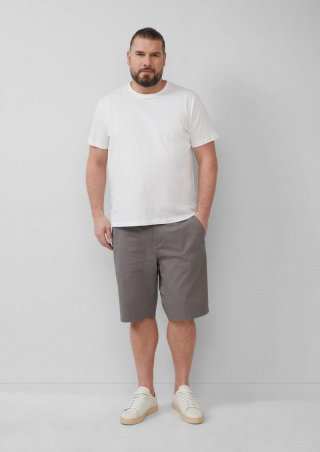 s.Oliver Shorts aus Baumwollstretch mit Waschung - grau
