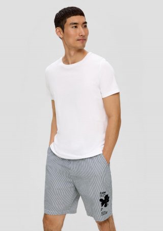 s.Oliver Bermuda-Shorts im Relaxed Fit mit Print-Detail - weiß