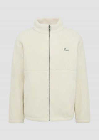 s.Oliver Fleecejacke aus Teddy-Plüsch - helles beige