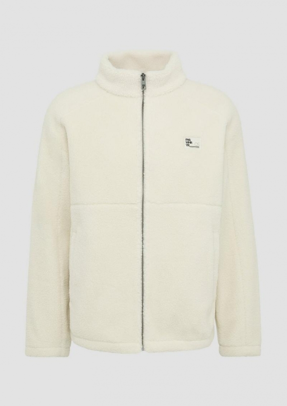 s.Oliver Fleecejacke aus Teddy-Plüsch - helles beige
