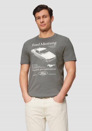 s.Oliver Baumwoll-T-Shirt mit Ford®-Print - grau