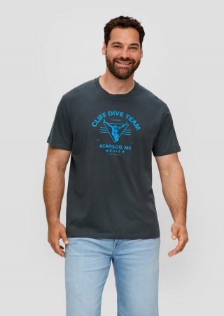 s.Oliver T-Shirt mit Frontprint - schiefergrau