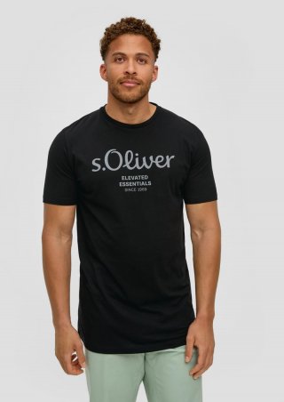 s.Oliver T-Shirt aus Baumwolle mit Logo-Print - schwarz