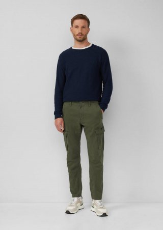 s.Oliver Phoenix: Cargopants aus Baumwollmix mit Waschung - olivgrün