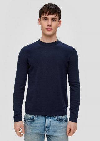 s.Oliver Basic Strickpullover - tiefblau