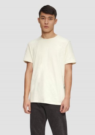 s.Oliver Softes Baumwoll-T-Shirt mit Crewneck - wollweiß