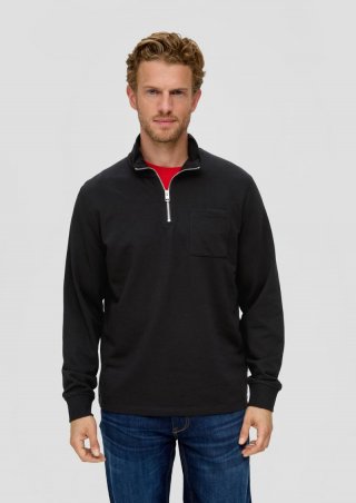 s.Oliver Sweatshirt mit Brusttasche - schwarz