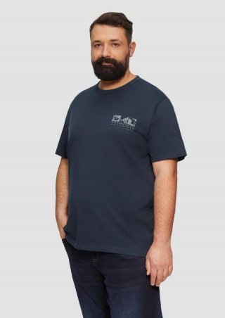 s.Oliver Shirt aus Jersey mit Front- und Rückenprint - navy