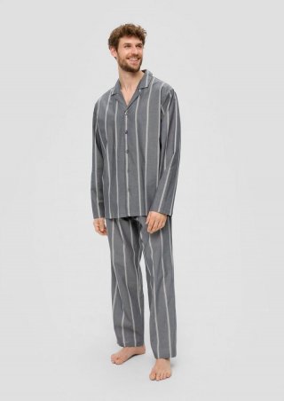 s.Oliver Pyjama-Set aus reiner Baumwolle - anthrazit