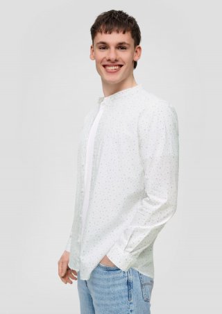 s.Oliver Baumwollhemd mit All-over-Print - weiß