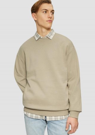 s.Oliver Sweatshirt mit Logo-Stickerei - beige