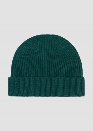 s.Oliver Baumwoll-Beanie mit Rippstruktur - petrol