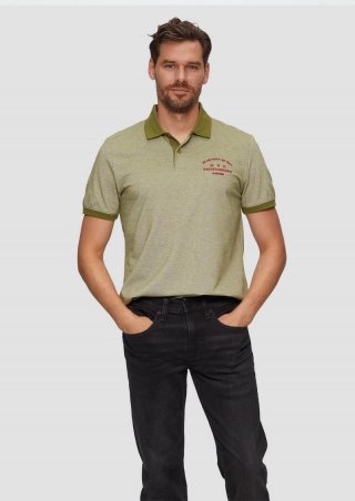 s.Oliver Poloshirt aus Baumwollpiqué mit Kontrast-Details - guacamole