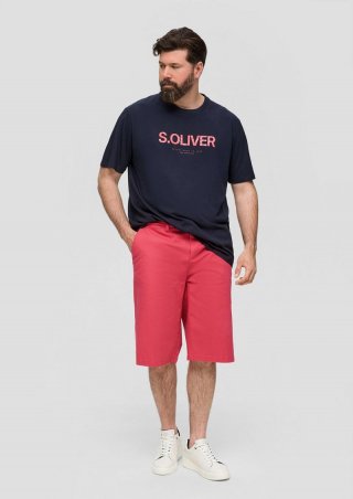 s.Oliver Bermuda-Hose mit Gürtelschlaufen - himbeere