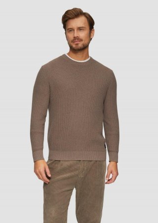 s.Oliver Strickpullover mit Musterstruktur - cognac