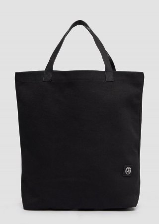 s.Oliver Shopper mit Lederhenkeln und Label-Patch - schwarz