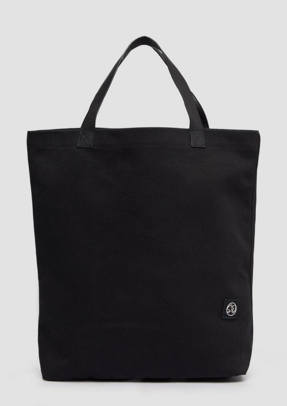 s.Oliver Shopper mit Lederhenkeln und Label-Patch - schwarz