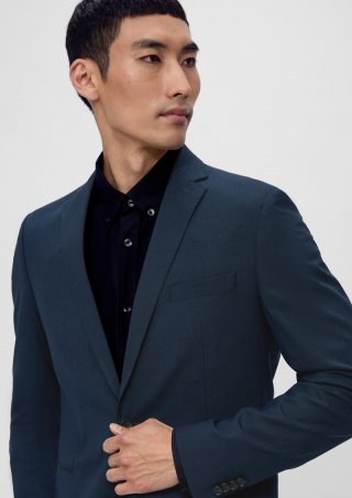 s.Oliver s.O ULTIMATE: Anzugsakko mit Hahnentritt-Muster - navy