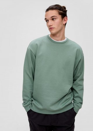 s.Oliver Sweatshirt mit Logo-Stickerei - salbeigrün