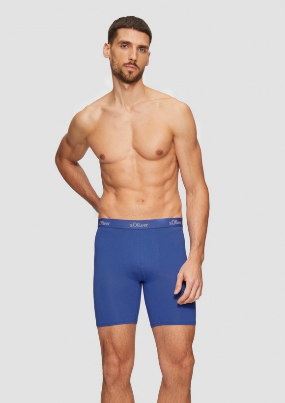 s.Oliver Boxershorts mit verlängertem Bein im 3er-Pack - blau