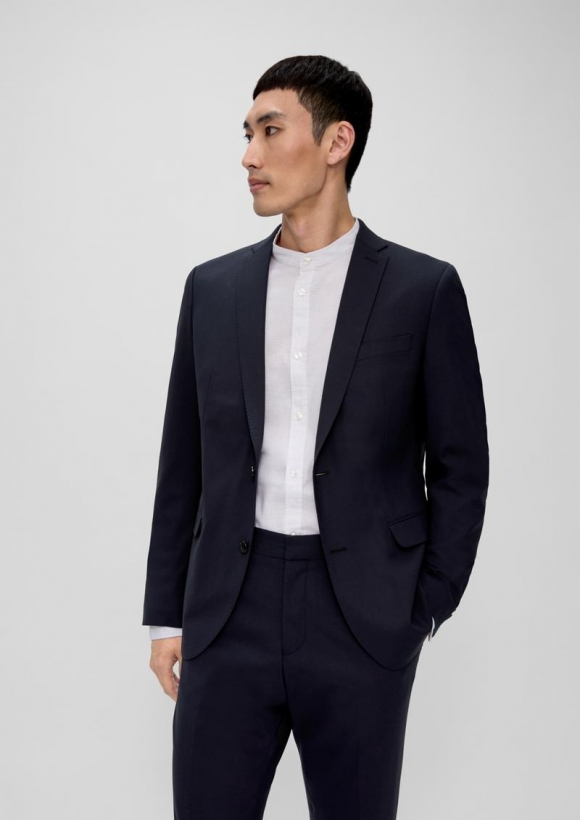 s.Oliver s.O ULTIMATE: Elastisches Sakko aus Wollmix - navy