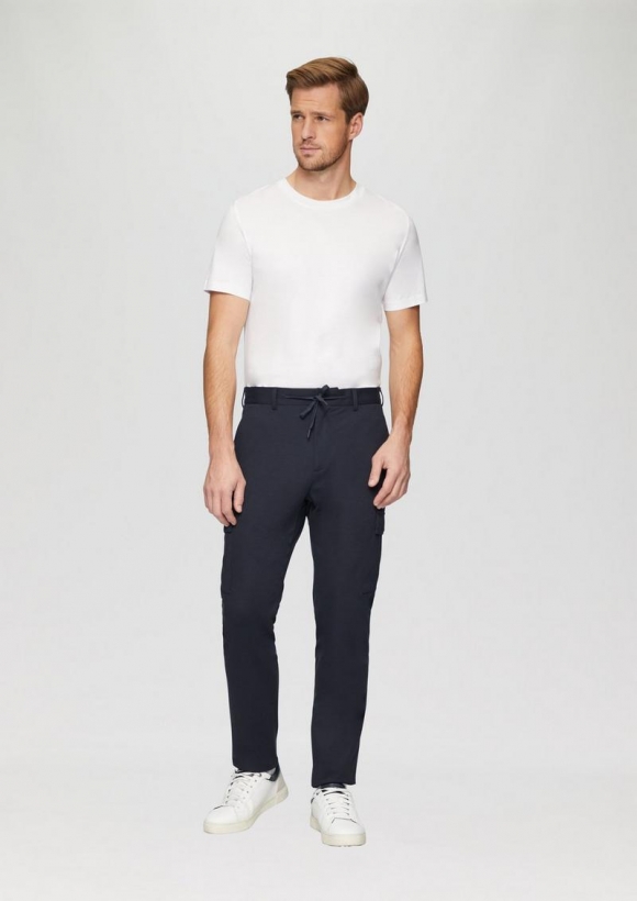 s.Oliver s.O JOGG: Cargohose aus Piqué-Jersey - navy