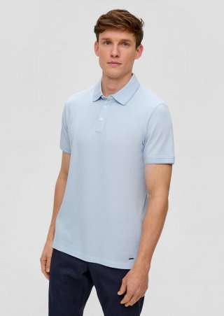 s.Oliver Poloshirt im Slim Fit mit Piquéstruktur - himmelblau