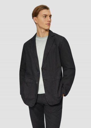 s.Oliver Strukturierter Baumwollblazer im Relaxed Fit - navy