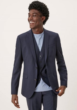s.Oliver Slim Fit: Sakko mit Hyperstretch - navy