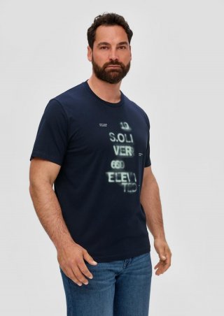 s.Oliver T-Shirt mit Frontprint - navy