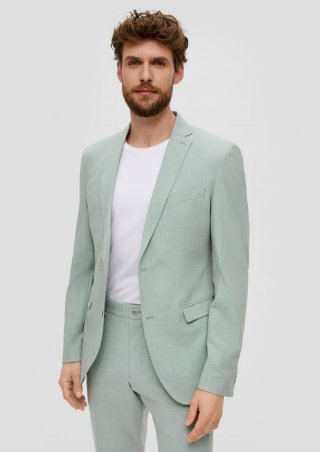 s.Oliver s.O PURE: Anzugsakko aus Stretch-Fabric - salbeigrün