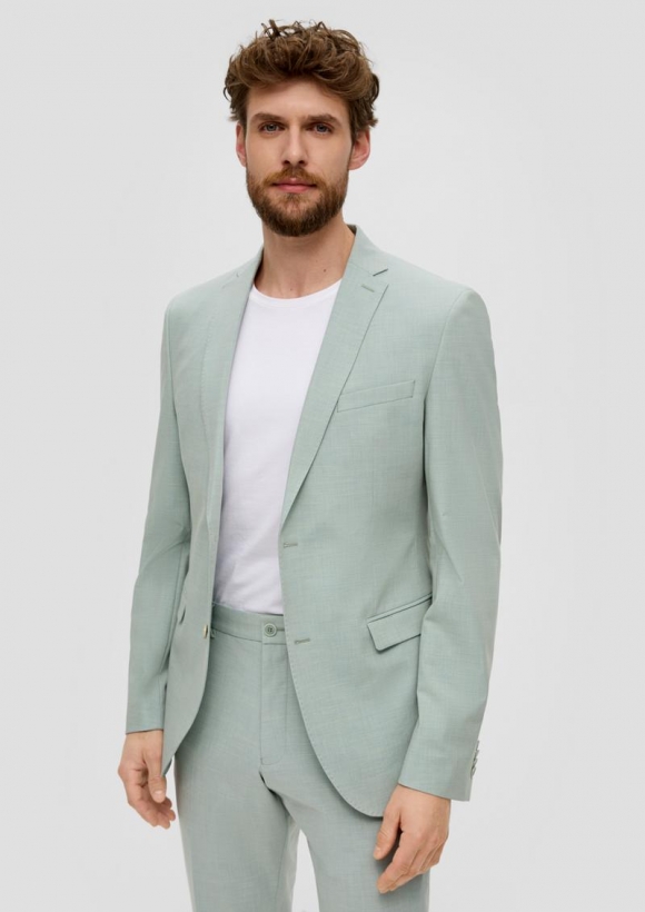 s.Oliver s.O PURE: Anzugsakko aus Stretch-Fabric - salbeigrün