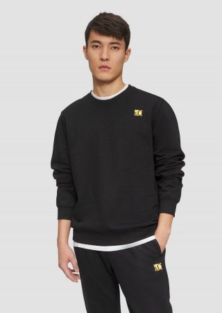 s.Oliver Sweatshirt mit Gold- oder Silber-Print - schwarz