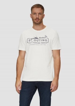 s.Oliver Baumwollshirt mit Frontprint - weiß