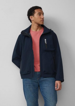 s.Oliver Wasserdichte Kapuzenjacke mit reflektierendem Detail - navy