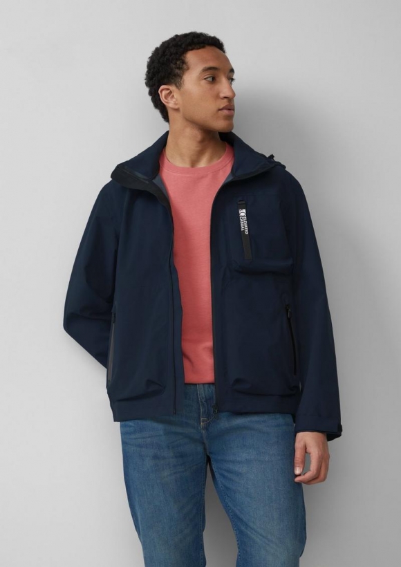 s.Oliver Wasserdichte Kapuzenjacke mit reflektierendem Detail - navy