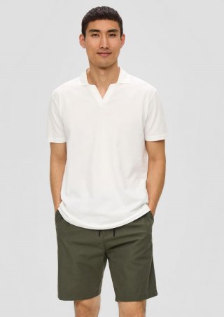 s.Oliver Chino-Shorts im Relaxed Fit mit Elastikbund - olivgrün