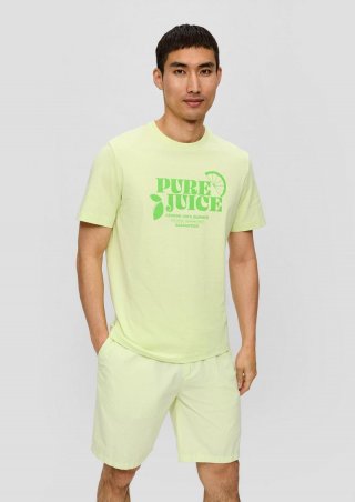 s.Oliver Baumwoll-T-Shirt mit Frontprint - limettengrün