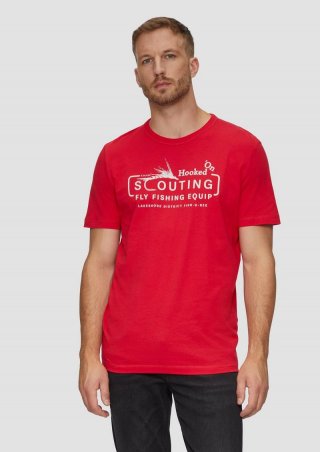 s.Oliver Baumwollshirt mit Frontprint - himbeere