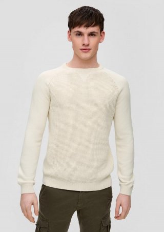 s.Oliver Strickpullover mit Raglanärmeln - wollweiß