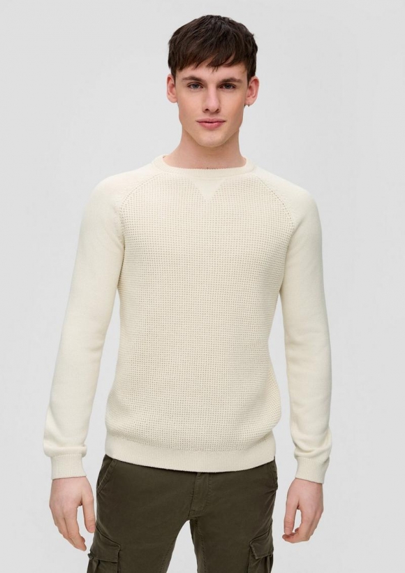 s.Oliver Strickpullover mit Raglanärmeln - wollweiß