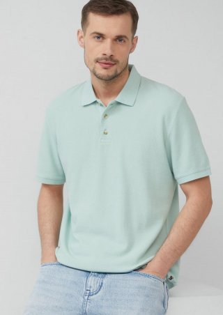 s.Oliver Poloshirt aus Waffelpiqué - türkis