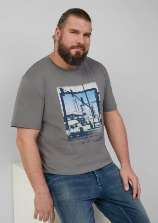 s.Oliver T-Shirt aus Baumwolle mit Fotoprint - grau