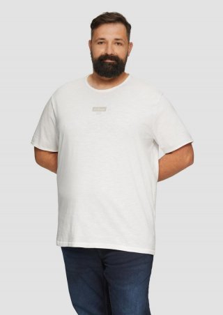 s.Oliver T-Shirt mit Flammgarnstruktur - weiß