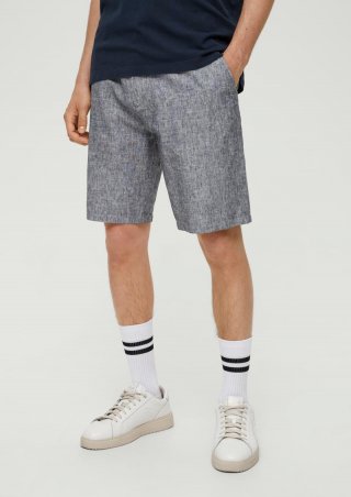 s.Oliver Detroit: Relaxed fit Shorts aus Leinenmix - navy
