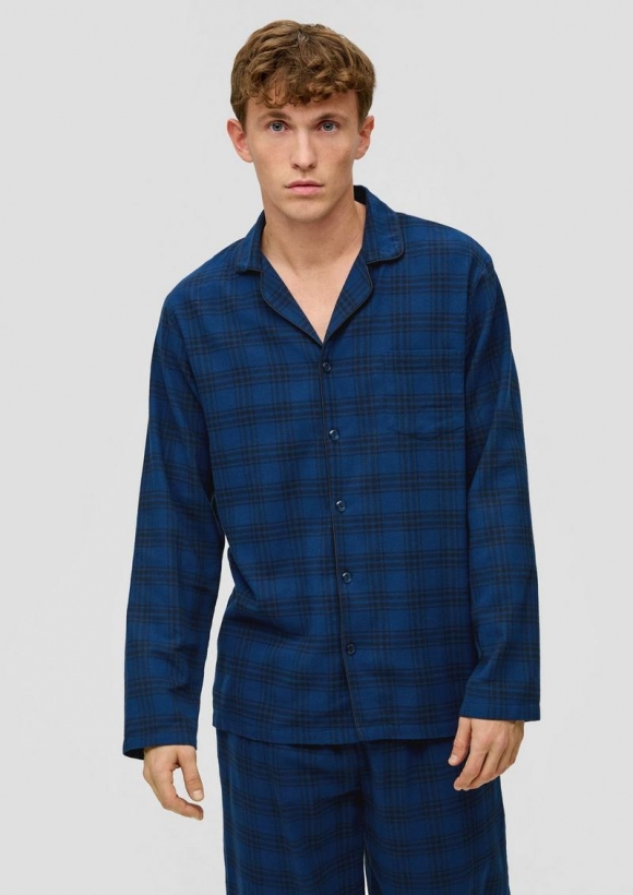 s.Oliver Pyjama aus Flanell - royalblau