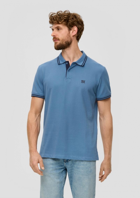 s.Oliver Poloshirt mit Kontrast-Details - hellblau