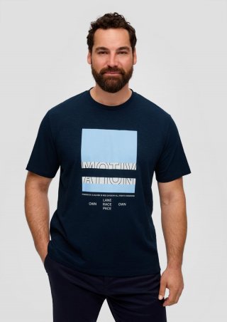 s.Oliver T-Shirt mit Frontprint - navy