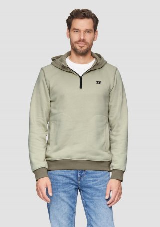 s.Oliver Hoodie mit Stehkragen und Reißverschluss - beige