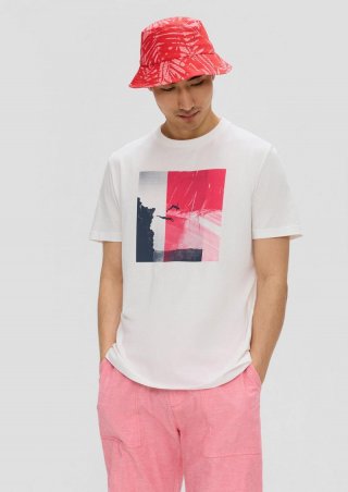 s.Oliver T-Shirt mit Frontprint - weiß